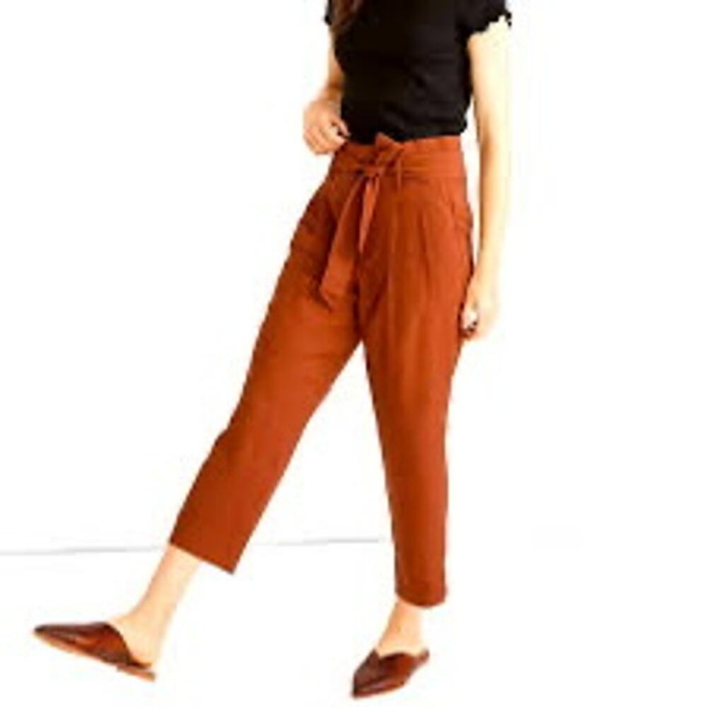 Madewell Women's Drapey Paperbag Pants in‎ Rusty or Burnt Orange NWT Size 0